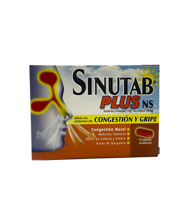 SINUTAB PLUS NS CAJA X 12 TABLETAS